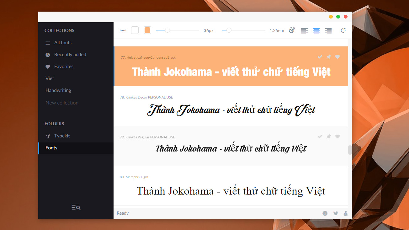 FontBase – Phần mềm quản lý font